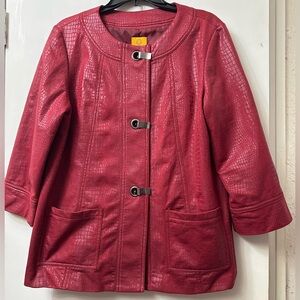 Ruby Red Elegant Red Women's Jacket
Reptile design 
Size 10